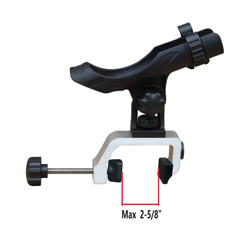 Brocraft حامل قضيب Brocraft Power Lock قابل للتعديل بالكامل مع مشبك فتح كبير من الألومنيوم / حامل قضيب قارب جون / مشبك على حامل القضيب - Image 5